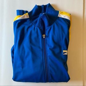 Men’s XXL Royal Blue and Yellow Fila Track Jacket - Barely Worn